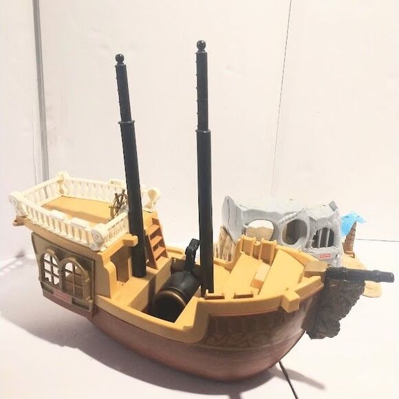 1994 Fisher Price Great Adventures Pirate Ship '95 Skull Island FLAWS Incomplete - Picture 2 of 13